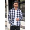 COOFANDY Mens Flannel Shirts Long Sleeve Lightweight Plaid Shirt Casual Button Down Shirts Jacket(Navy Buffalo Plaid)