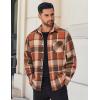 COOFANDY Mens Flannel Shirts Long Sleeve Lightweight Plaid Shirt Casual Button Down Shirts Jacket(Orange Red)