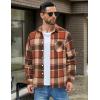 COOFANDY Mens Flannel Shirts Long Sleeve Lightweight Plaid Shirt Casual Button Down Shirts Jacket(Orange Red)