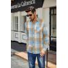 COOFANDY Mens Flannel Shirts Long Sleeve Lightweight Plaid Shirt Casual Button Down Shirts Jacket(Plaid Blue Khaki)