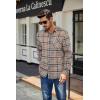 COOFANDY Mens Flannel Shirts Long Sleeve Lightweight Plaid Shirt Casual Button Down Shirts Jacket(Plaid Brown Black)