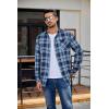 COOFANDY Mens Flannel Shirts Long Sleeve Lightweight Plaid Shirt Casual Button Down Shirts Jacket(Plaid Navy Blue)