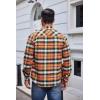 COOFANDY Mens Flannel Shirts Long Sleeve Lightweight Plaid Shirt Casual Button Down Shirts Jacket(Plaid Orange-green)