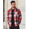 COOFANDY Mens Flannel Shirts Long Sleeve Lightweight Plaid Shirt Casual Button Down Shirts Jacket(Red)
