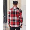 COOFANDY Mens Flannel Shirts Long Sleeve Lightweight Plaid Shirt Casual Button Down Shirts Jacket(Red)