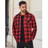 COOFANDY Mens Flannel Shirts Long Sleeve Lightweight Plaid Shirt Casual Button Down Shirts Jacket(Red Black)