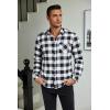 COOFANDY Mens Flannel Shirts Long Sleeve Plaid Button Down Shirt Casual Cotton Shirt with Pocket(Buffalo Black&white)