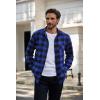 COOFANDY Mens Flannel Shirts Long Sleeve Plaid Button Down Shirt Casual Cotton Shirt with Pocket(Buffalo Blue&black)