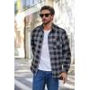 COOFANDY Mens Flannel Shirts Long Sleeve Plaid Button Down Shirt Casual Cotton Shirt with Pocket(Buffalo Gray)