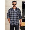 COOFANDY Mens Flannel Shirts Long Sleeve Plaid Button Down Shirt Casual Cotton Shirt with Pocket(Buffalo Gray)