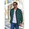 COOFANDY Mens Flannel Shirts Long Sleeve Plaid Button Down Shirt Casual Cotton Shirt with Pocket(Buffalo Green&black)