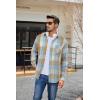 COOFANDY Mens Flannel Shirts Long Sleeve Plaid Button Down Shirt Casual Cotton Shirt with Pocket(Plaid Blue Khaki)