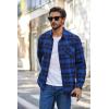 COOFANDY Mens Flannel Shirts Long Sleeve Plaid Button Down Shirt Casual Cotton Shirt with Pocket(Plaid Blue&black)