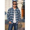 COOFANDY Mens Flannel Shirts Long Sleeve Plaid Button Down Shirt Casual Cotton Shirt with Pocket(Plaid Blue&white)