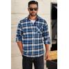 COOFANDY Mens Flannel Shirts Long Sleeve Plaid Button Down Shirt Casual Cotton Shirt with Pocket(Plaid Blue&white)