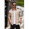 COOFANDY Mens Flannel Shirts Long Sleeve Plaid Button Down Shirt Casual Cotton Shirt with Pocket(Plaid Khaki)