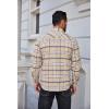 COOFANDY Mens Flannel Shirts Long Sleeve Plaid Button Down Shirt Casual Cotton Shirt with Pocket(Plaid Khaki)