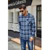 COOFANDY Mens Flannel Shirts Long Sleeve Plaid Button Down Shirt Casual Cotton Shirt with Pocket(Plaid Navy Blue)