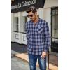 COOFANDY Mens Flannel Shirts Long Sleeve Plaid Button Down Shirt Casual Cotton Shirt with Pocket(Plaid Navy Blue White)