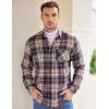 COOFANDY Mens Flannel Shirts Long Sleeve Plaid Button Down Shirt Casual Cotton Shirt with Pocket(Plaid Orange&buffalo)