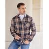 COOFANDY Mens Flannel Shirts Long Sleeve Plaid Button Down Shirt Casual Cotton Shirt with Pocket(Plaid Orange&buffalo)