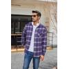 COOFANDY Mens Flannel Shirts Long Sleeve Plaid Button Down Shirt Casual Cotton Shirt with Pocket(Plaid Purple)
