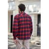 COOFANDY Mens Flannel Shirts Long Sleeve Plaid Button Down Shirt Casual Cotton Shirt with Pocket(Plaid Red&black)