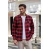 COOFANDY Mens Flannel Shirts Long Sleeve Plaid Button Down Shirt Casual Cotton Shirt with Pocket(Plaid Red&black)
