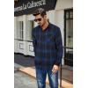 COOFANDY Mens Flannel Shirts Long Sleeve Plaid Button Down Shirt Casual Cotton Shirt with Pocket(Plaid Royal Blue&black)