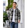 COOFANDY Mens Flannel Shirts Long Sleeve Plaid Shirt Jacket Button Down Shirt with Pockets(Black White)