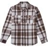 COOFANDY Mens Flannel Shirts Long Sleeve Plaid Shirt Jacket Button Down Shirt with Pockets(Brown & White)