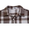 COOFANDY Mens Flannel Shirts Long Sleeve Plaid Shirt Jacket Button Down Shirt with Pockets(Brown & White)