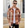 COOFANDY Mens Flannel Shirts Long Sleeve Plaid Shirt Jacket Button Down Shirt with Pockets(Orange)