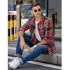 COOFANDY Mens Flannel Shirts Long Sleeve Plaid Shirt Jacket Button Down Shirt with Pockets(Red)