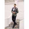 COOFANDY Men’s Floral Tuxedo Jacket Luxury Embroidered Stylish Suit Blazer Jacket for Wedding Party Dinner(Black)
