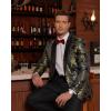 COOFANDY Men’s Floral Tuxedo Jacket Luxury Embroidered Stylish Suit Blazer Jacket for Wedding Party Dinner(Black)