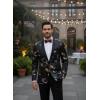 COOFANDY Men’s Floral Tuxedo Jacket Luxury Embroidered Stylish Suit Blazer Jacket for Wedding Party Dinner(Black-butterfly)