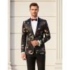 COOFANDY Men’s Floral Tuxedo Jacket Luxury Embroidered Stylish Suit Blazer Jacket for Wedding Party Dinner(Black-butterfly)