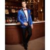 COOFANDY Men’s Floral Tuxedo Jacket Luxury Embroidered Stylish Suit Blazer Jacket for Wedding Party Dinner(Blue)