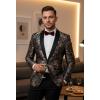 COOFANDY Men’s Floral Tuxedo Jacket Luxury Embroidered Stylish Suit Blazer Jacket for Wedding Party Dinner(Butterfly-black)