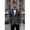 COOFANDY Men’s Floral Tuxedo Jacket Luxury Embroidered Stylish Suit Blazer Jacket for Wedding Party Dinner(Butterfly-black)