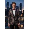 COOFANDY Men’s Floral Tuxedo Jacket Luxury Embroidered Stylish Suit Blazer Jacket for Wedding Party Dinner(Flower-black)
