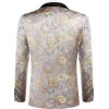 COOFANDY Men’s Floral Tuxedo Jacket Luxury Embroidered Stylish Suit Blazer Jacket for Wedding Party Dinner(Luxury-silver)