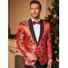 COOFANDY Men’s Floral Tuxedo Jacket Luxury Embroidered Stylish Suit Blazer Jacket for Wedding Party Dinner(Red)
