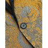 COOFANDY Men’s Floral Tuxedo Jacket Luxury Embroidered Wedding Blazer Dress Suit for Party Dinner(Golden Yellow)