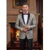 COOFANDY Men’s Floral Tuxedo Jacket Luxury Embroidered Wedding Blazer Dress Suit for Party Dinner(Grey)