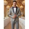 COOFANDY Men’s Floral Tuxedo Jacket Luxury Embroidered Wedding Blazer Dress Suit for Party Dinner(Grey)