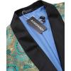 COOFANDY Men’s Floral Tuxedo Jacket Luxury Embroidered Wedding Blazer Dress Suit for Party Dinner(Lake Blue)