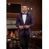 COOFANDY Men’s Floral Tuxedo Jacket Luxury Embroidered Wedding Blazer Dress Suit for Party Dinner(Purple)