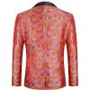 COOFANDY Men’s Floral Tuxedo Jacket Luxury Embroidered Wedding Blazer Dress Suit for Party Dinner(Rose Red)